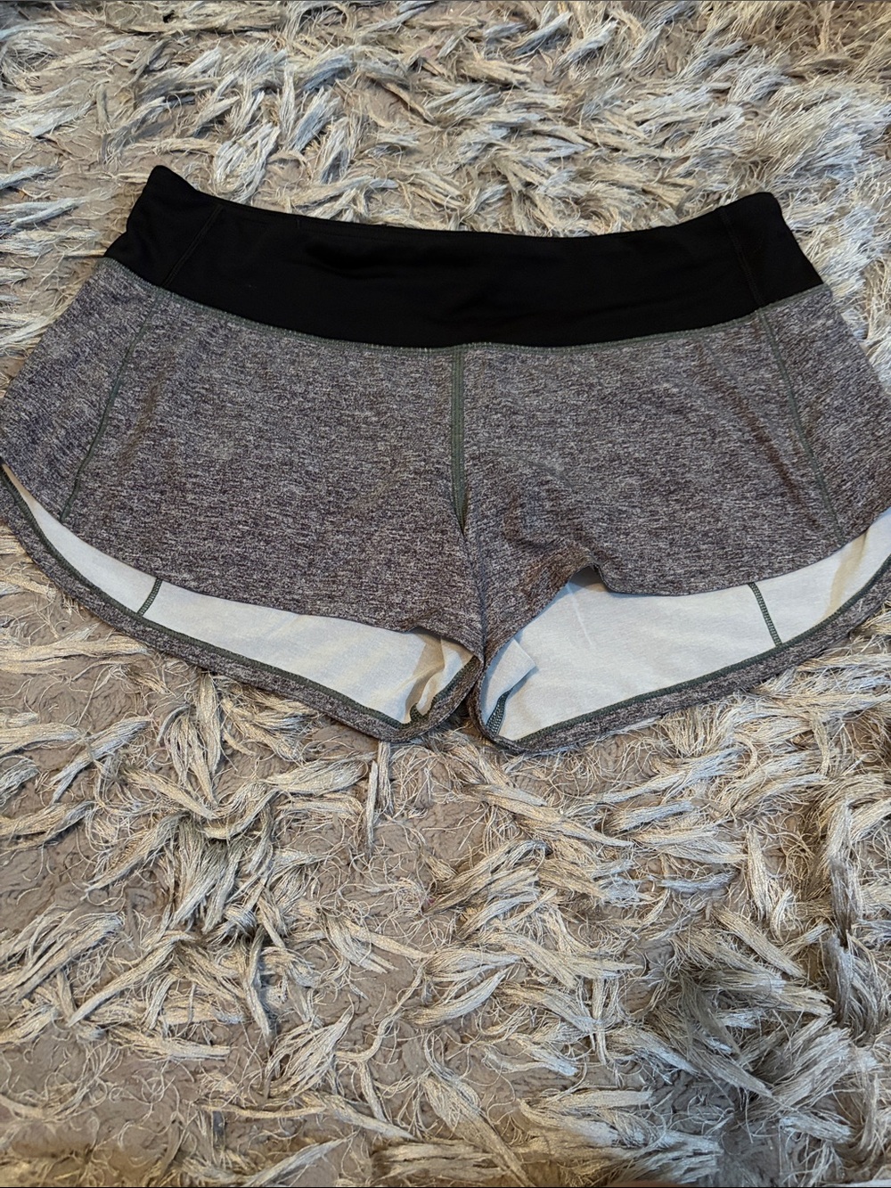 lululemon athletica Heathered Purple Athletic Shorts with Black Waistband